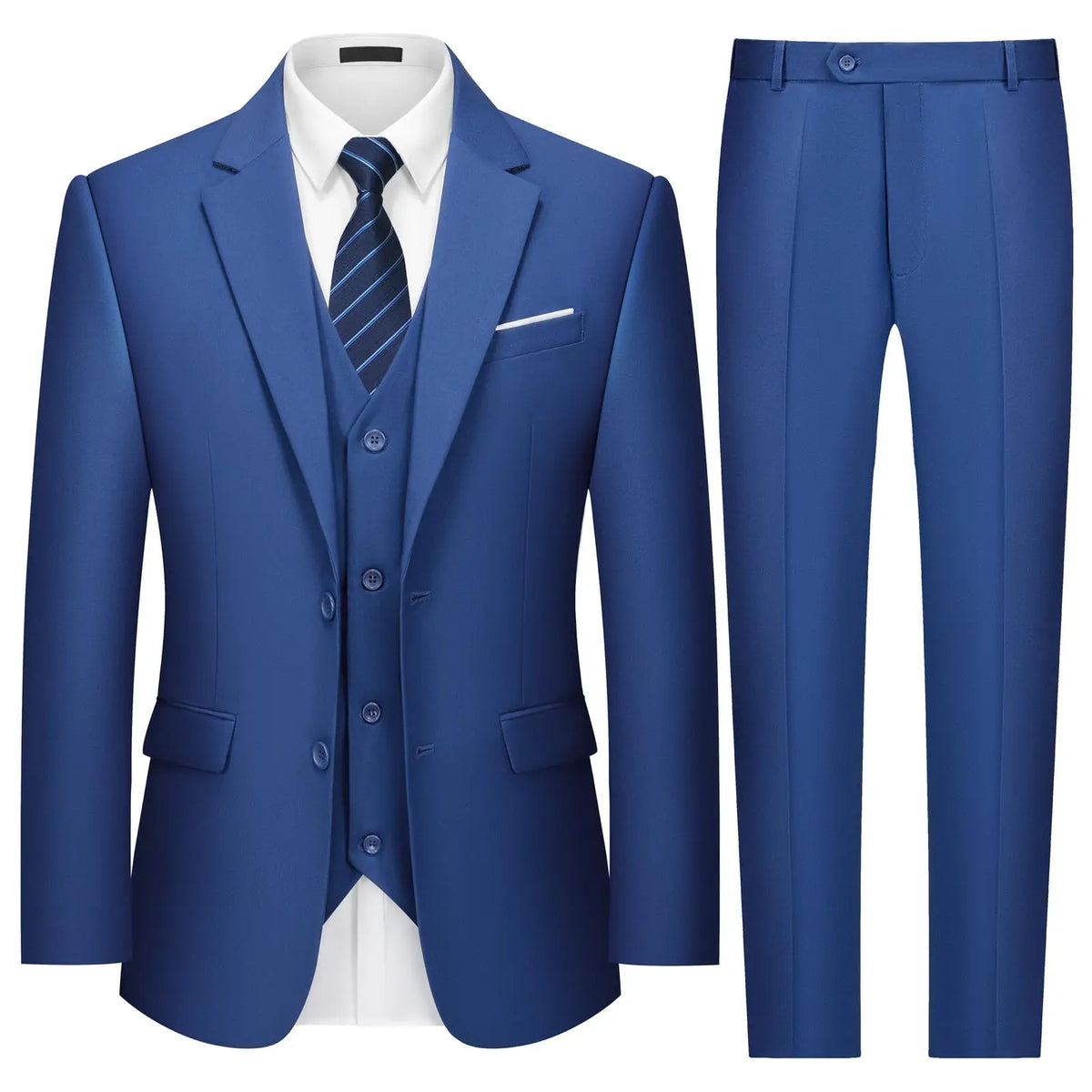 Men's Classic Solid-Color Suit for Weddings & Business