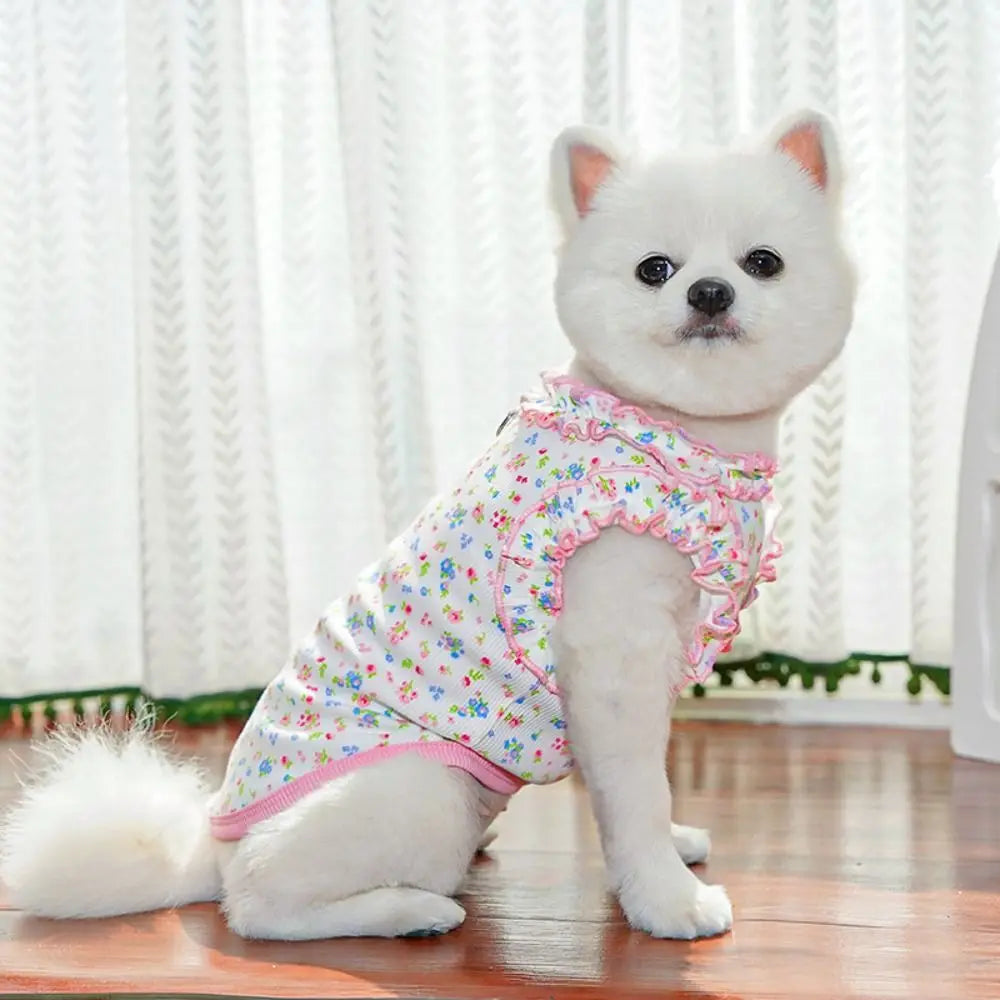Floral Pet Dresses & Vests – Ruffled Styles