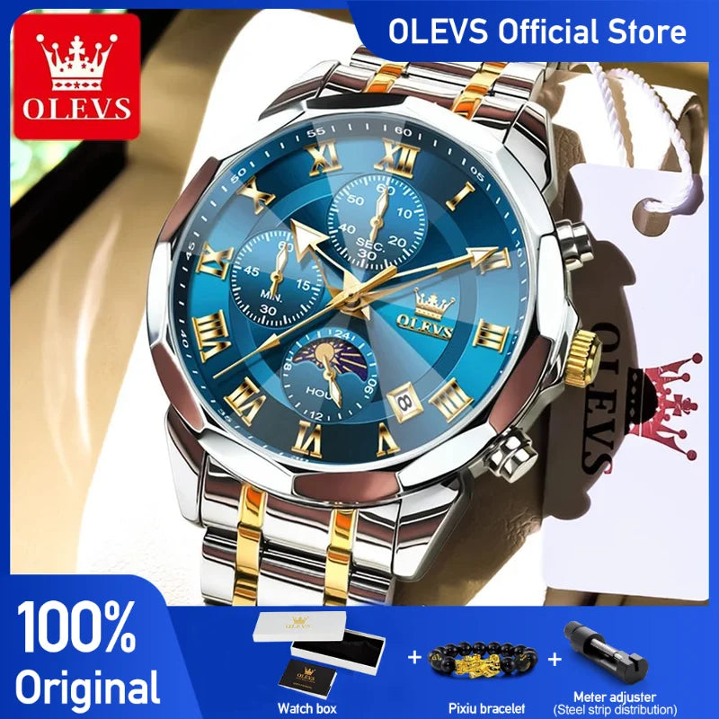 OLEVS 3675 Men's Stainless Steel Quartz Watch