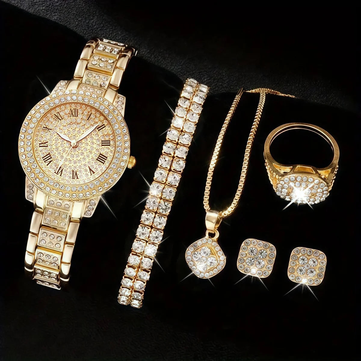 Round Roman Numeral Quartz Bracelet Watch