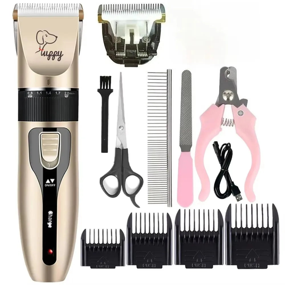 Rechargeable Pet Grooming Clippers – Gold Kit Options
