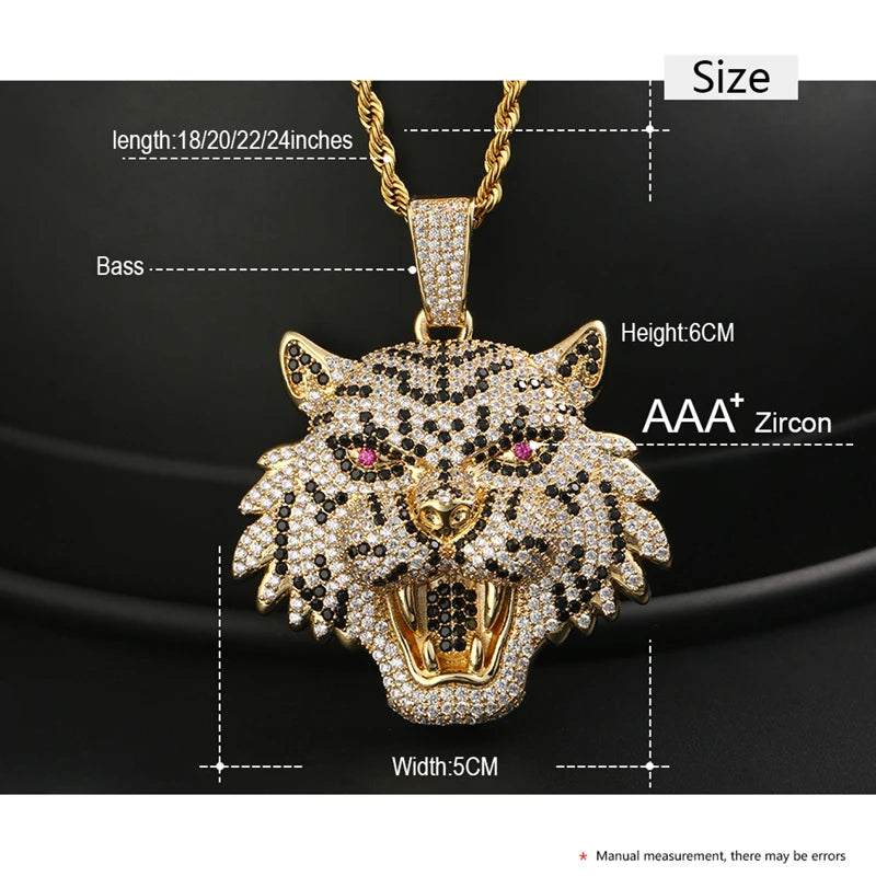 Lion Pendant Necklace with Rope Chain