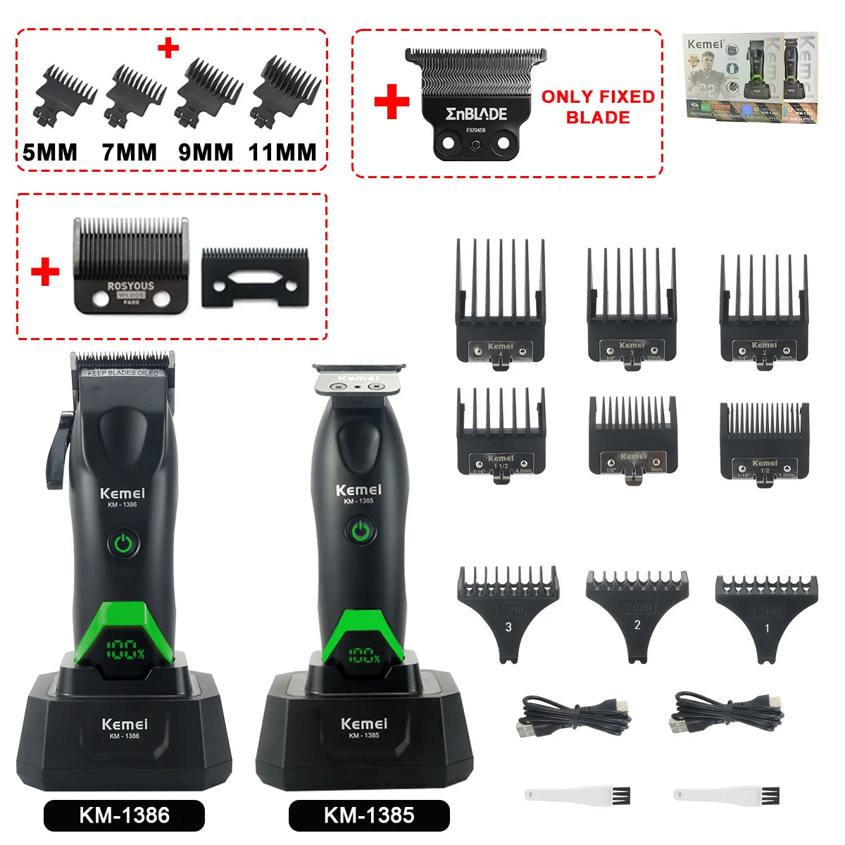 Rechargeable Hair Clippers, Trimmers and Grooming Kit Options
