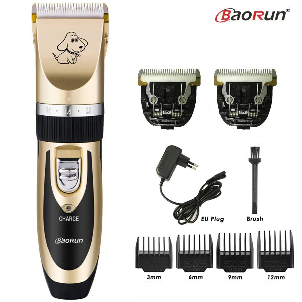 BaoRun Rechargeable Pet Grooming Clippers – Black Kit Options