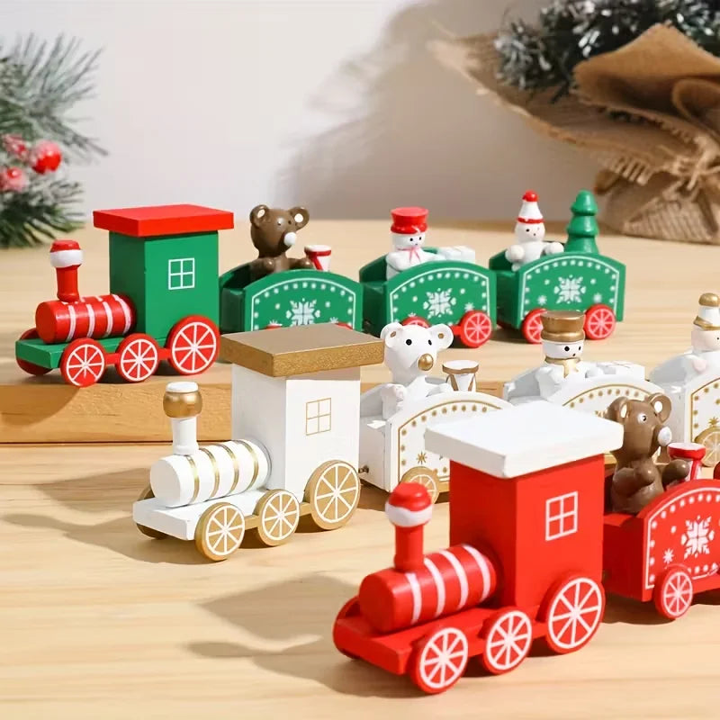 Mini Christmas Train Decorations – Holiday Colors
