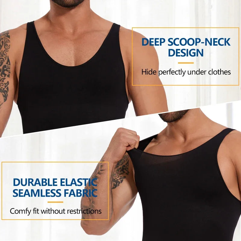 Men’s Sleeveless Shapewear Bodysuit – Black or Nude