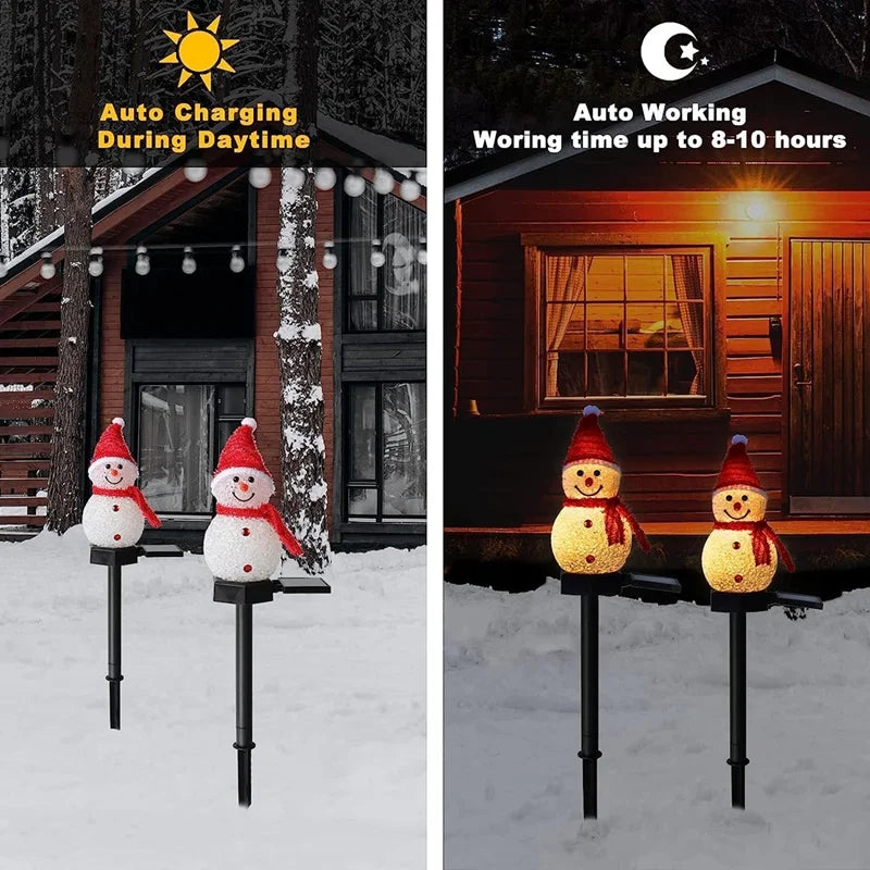 Solar Snowman Garden Stake Light – Warm White
