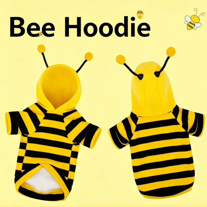 Striped Bee Hoodie for Cats & Small Dogs – XS–XXL