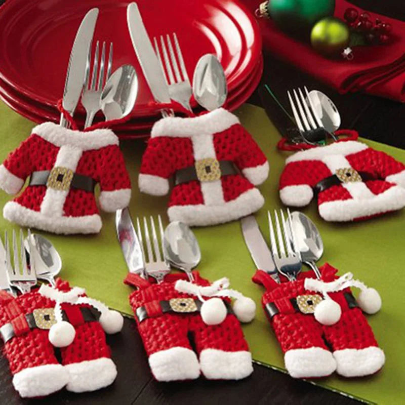 Santa Suit Christmas Cutlery Holders – 6 Pieces
