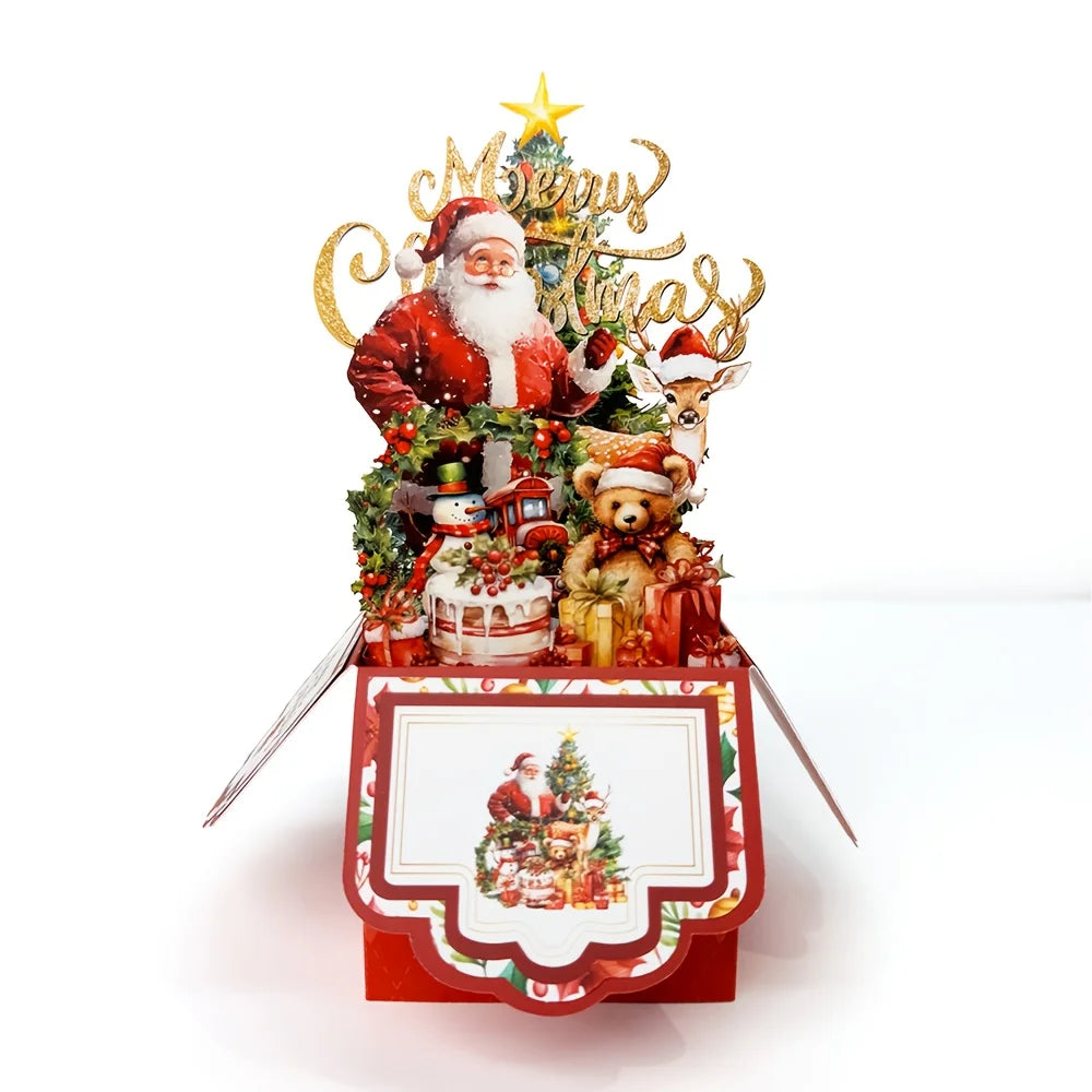 Christmas Pop-Up Greeting Card with Envelope