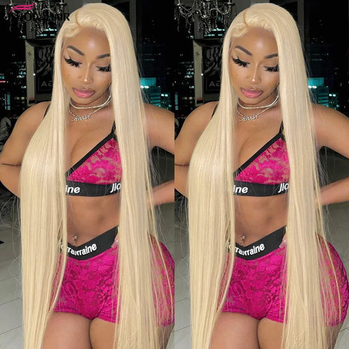 613 Blonde Straight Lace Front Wig, Human Hair, 10-30 Inches