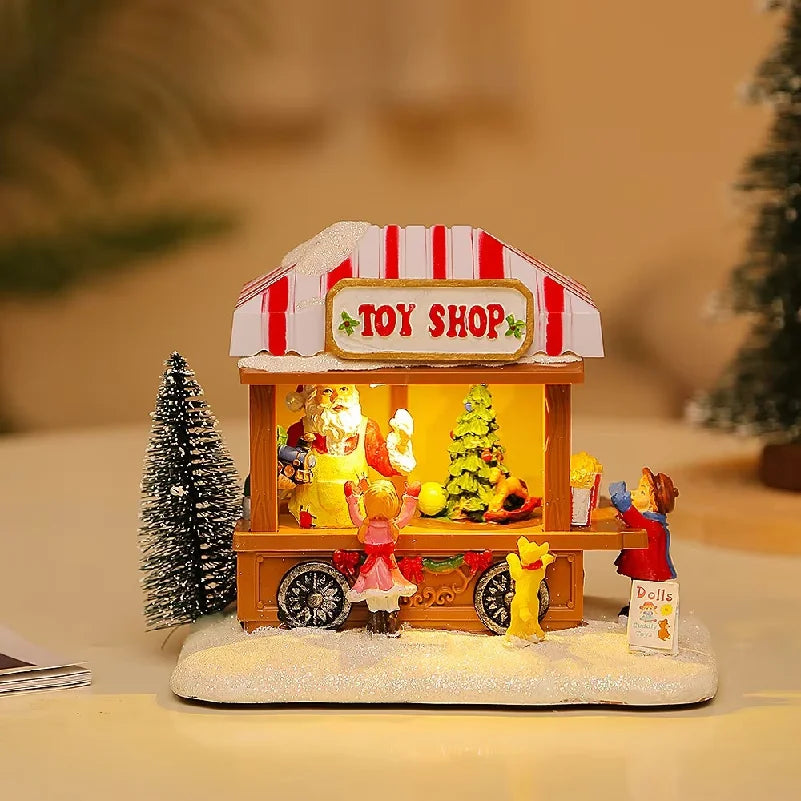 Light-Up Christmas Toy Shop Scene