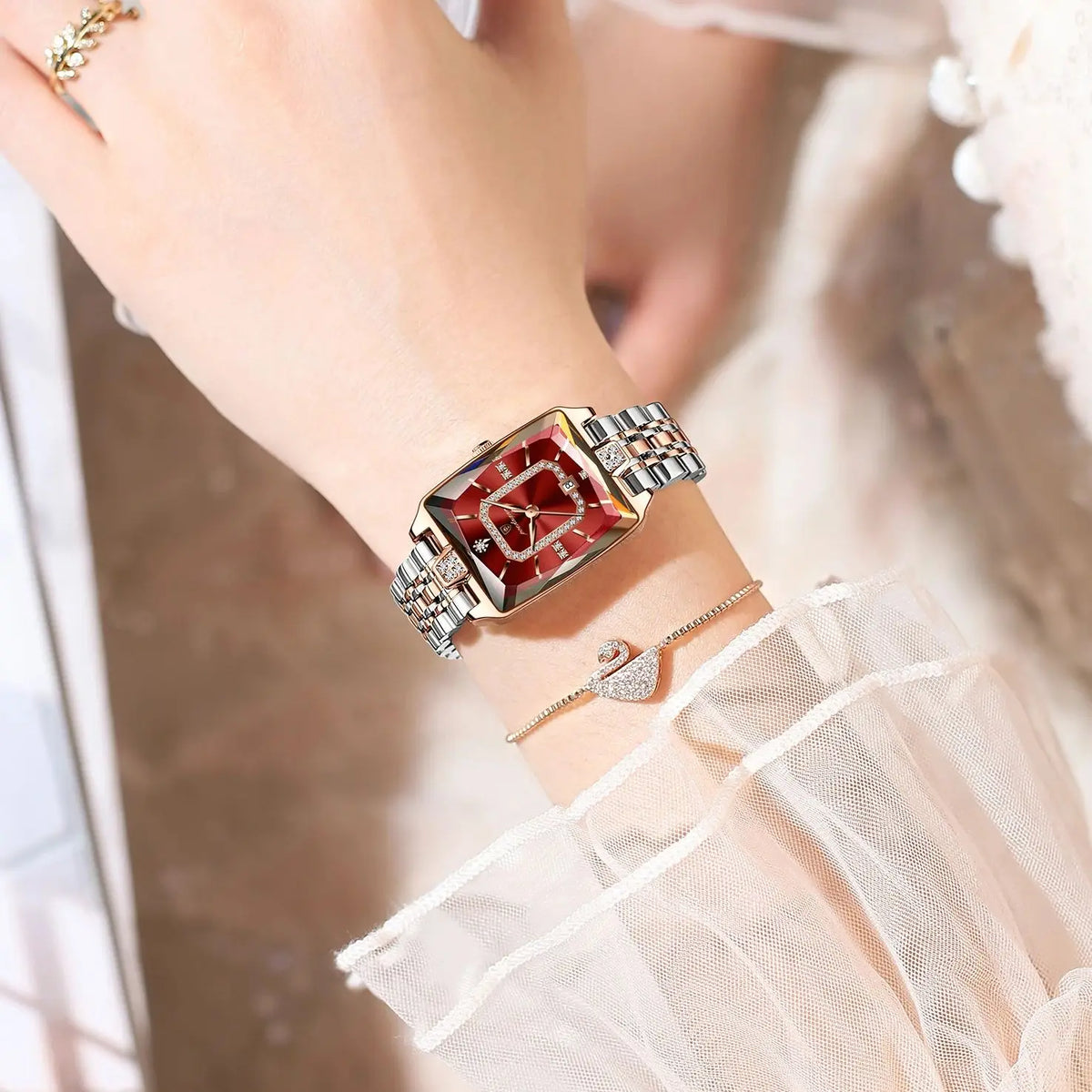 POEDAGAR 785 Women's Rectangular Quartz Watch