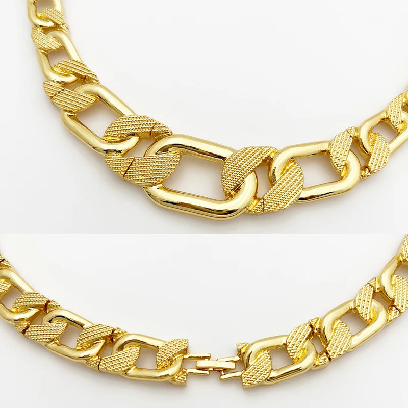 Gold-Tone Rectangular-Link Four-Piece Jewelry Set