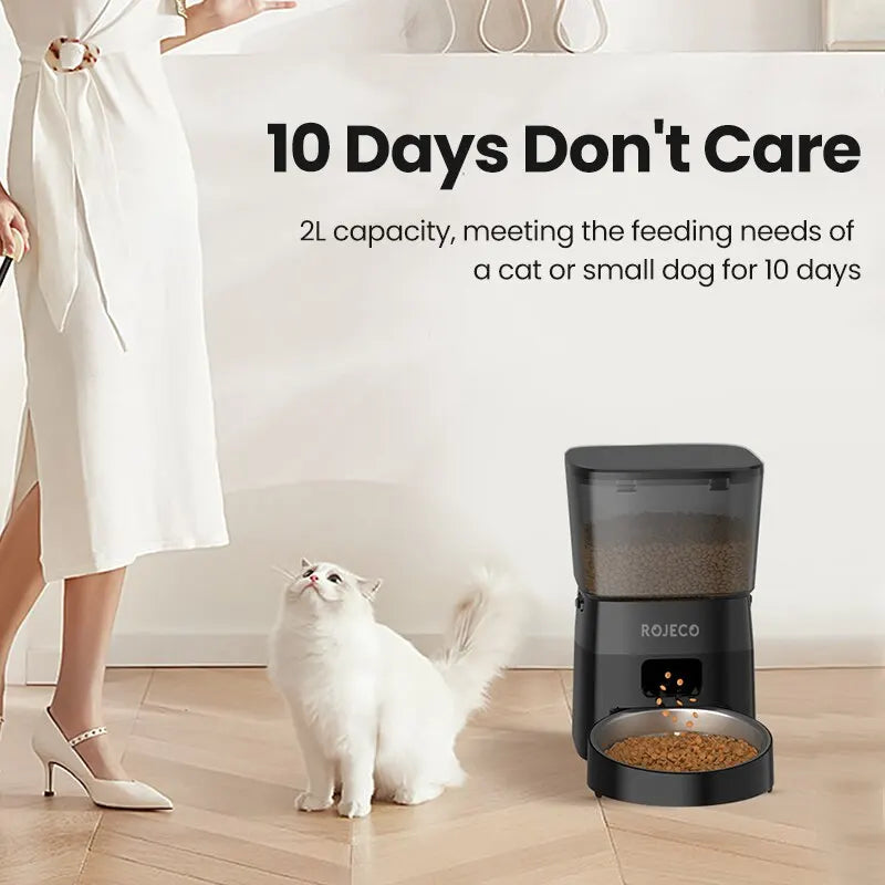 ROJECO 2L Automatic Pet Feeder – Button Controls
