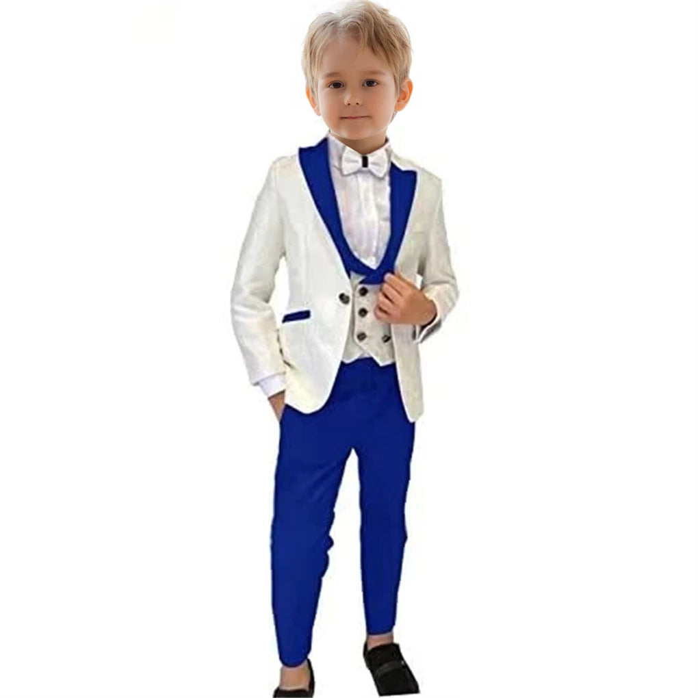 Boys' Paisley 3-Piece Suit Set with Jacket, Vest & Trousers