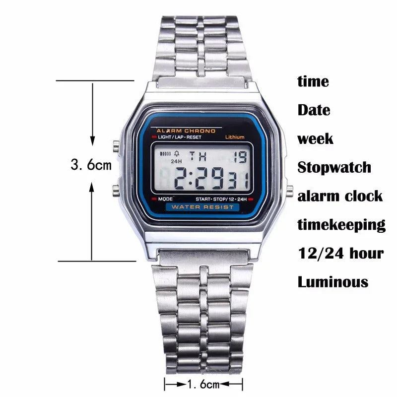 Retro Square Digital Wristwatch