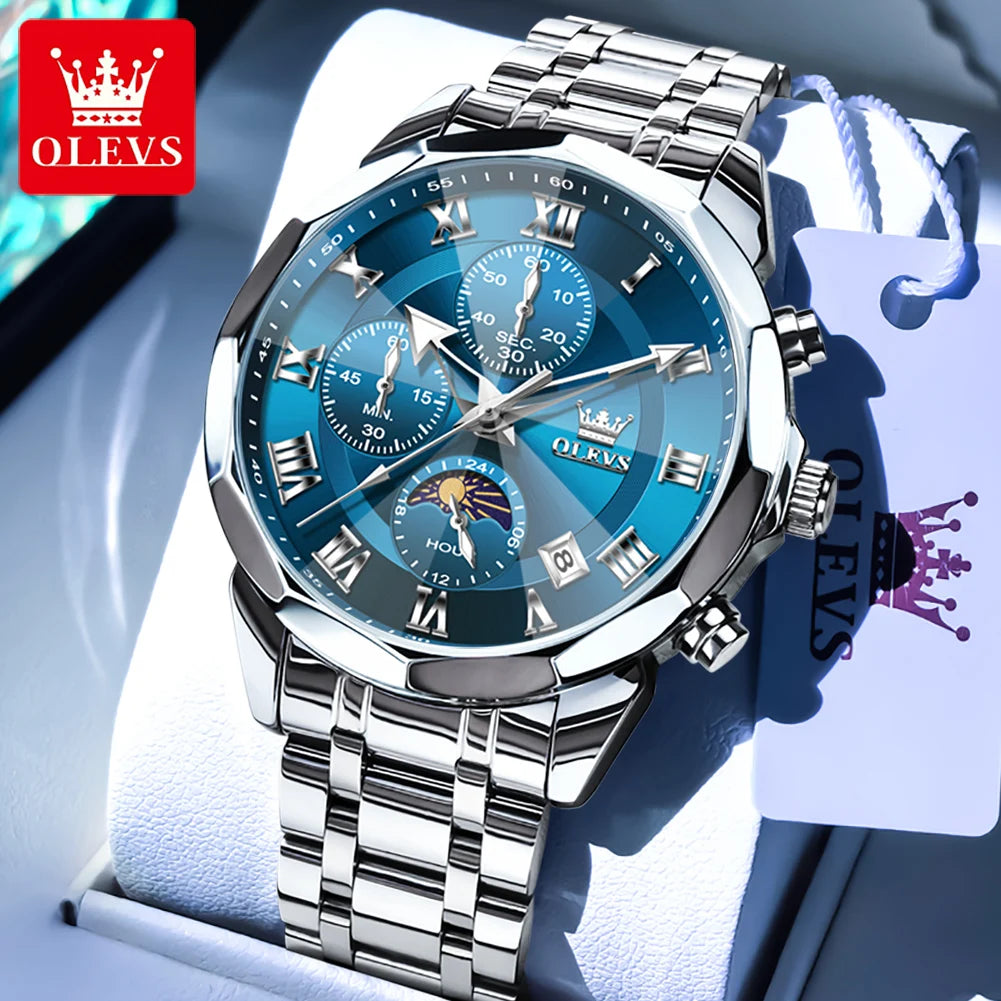 OLEVS 3675 Men's Stainless Steel Quartz Watch