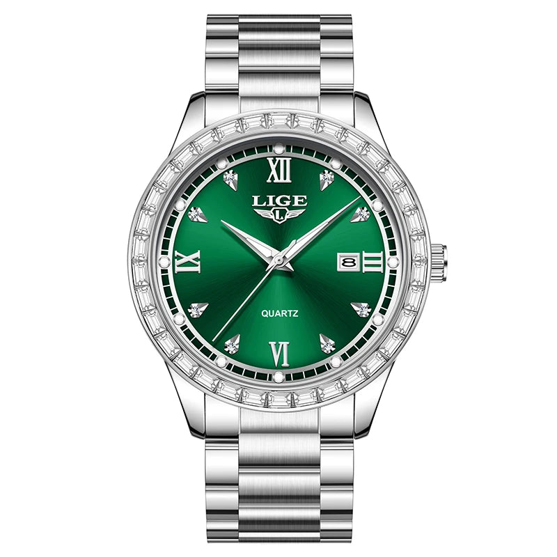 LIGE Women's Quartz Watch with Stainless Steel Band