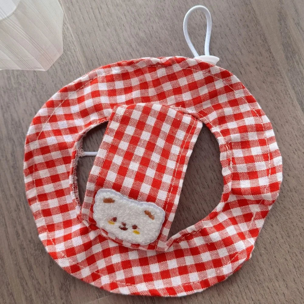 Gingham Dog Bucket Hat with Ear Openings