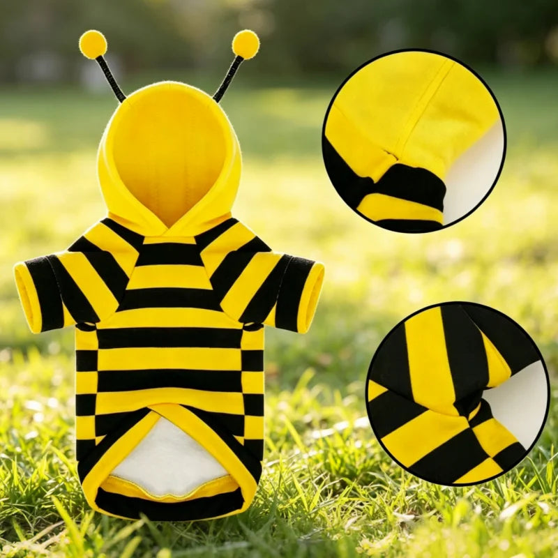 Striped Bee Hoodie for Cats & Small Dogs – XS–XXL