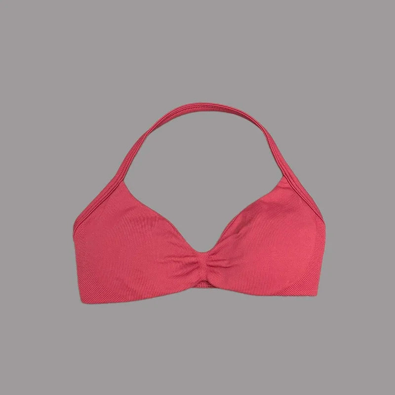 Women’s Halter Sports Bra – Open-Back Design
