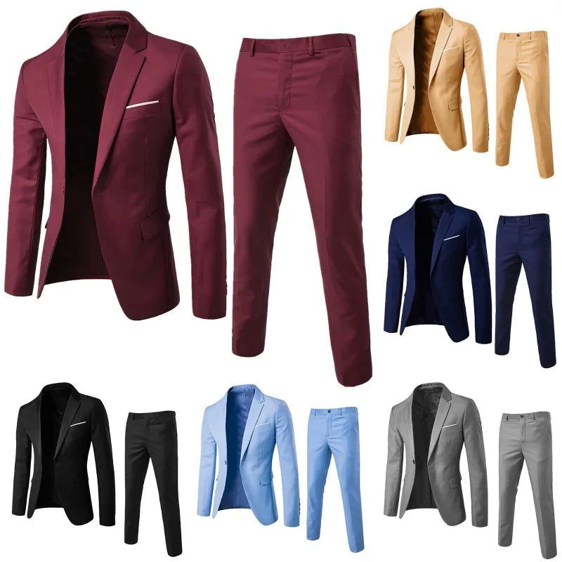 Men's Single-Breasted Suit for Weddings & Formal Occasions