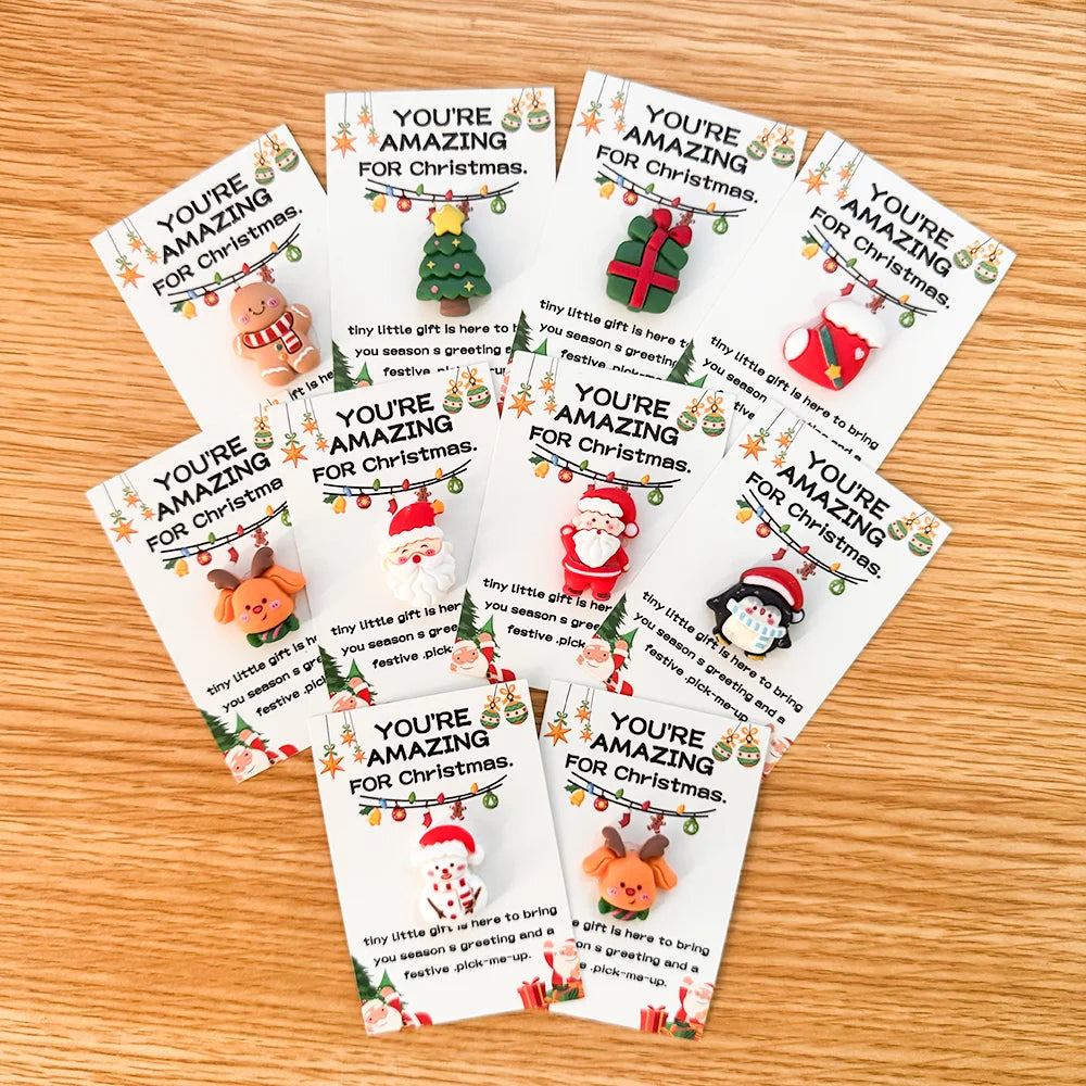 Christmas Mini Cards with Resin Charms – Assorted 10 or 40 Pack