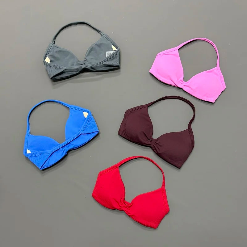 Women’s Halter Sports Bra – Open-Back Design
