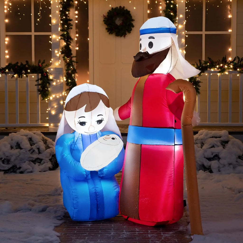 6-Foot LED Christmas Inflatable Nativity – Mary, Joseph & Baby Jesus
