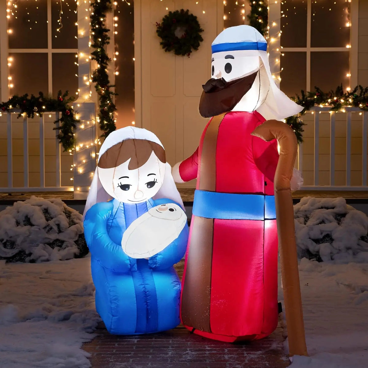 6-Foot LED Christmas Inflatable Nativity – Mary, Joseph & Baby Jesus
