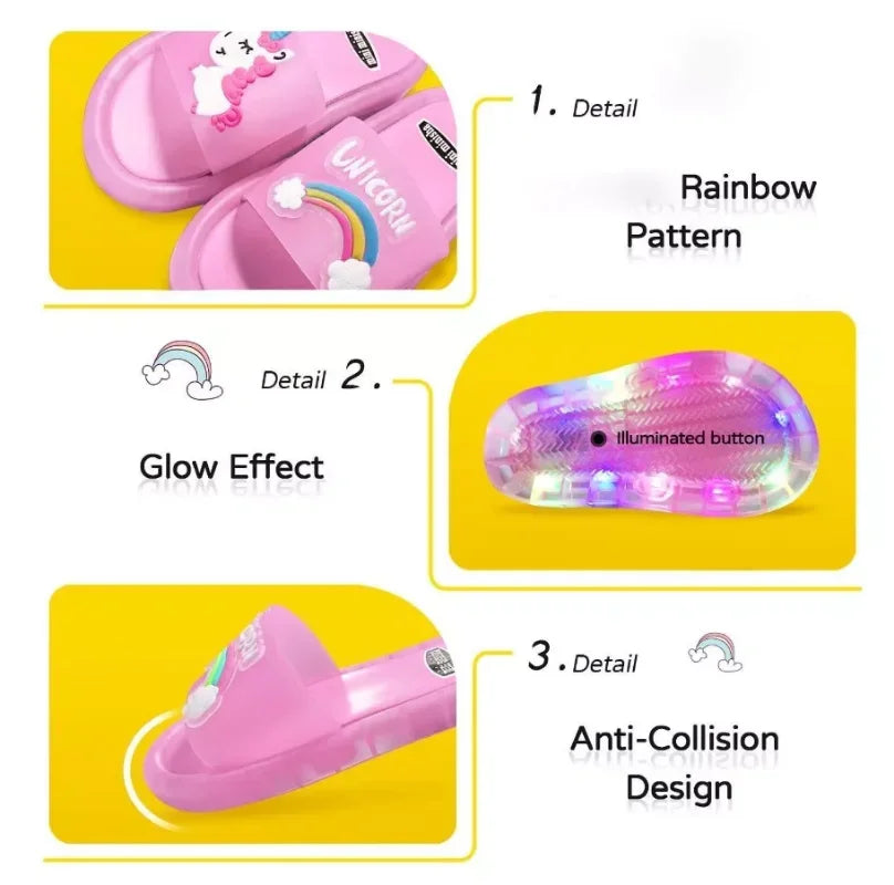 Kids’ Light-Up Cartoon Animal Slippers