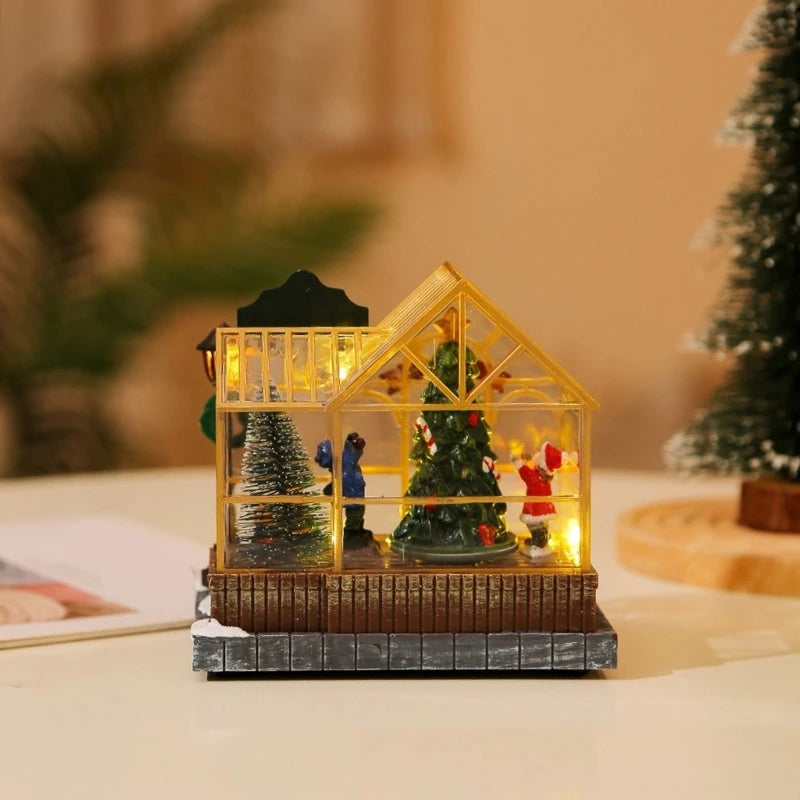 Musical Light-Up Christmas Greenhouse Scene