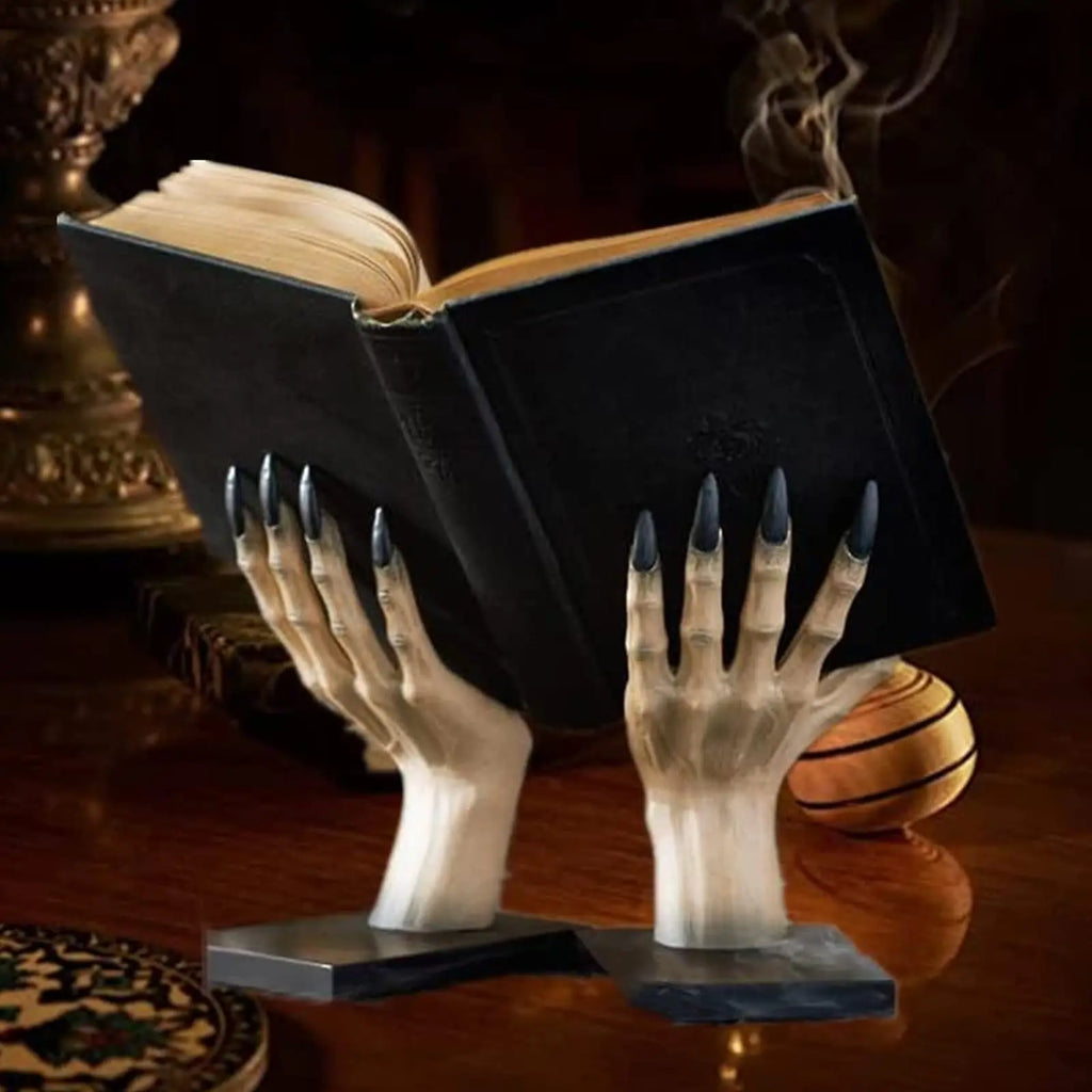 Gothic Witch-Hand Bookend Decor