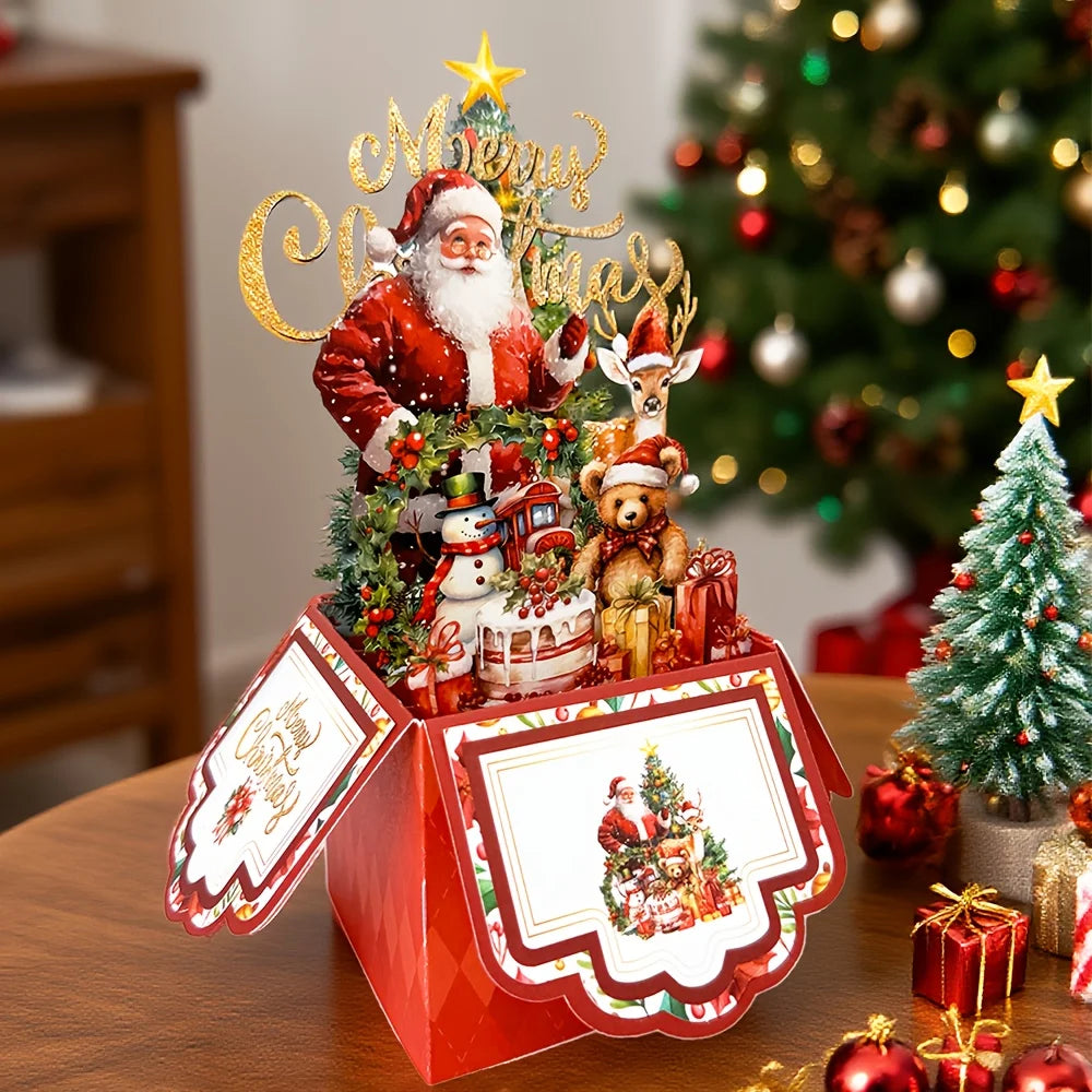 Christmas Pop-Up Greeting Card with Envelope
