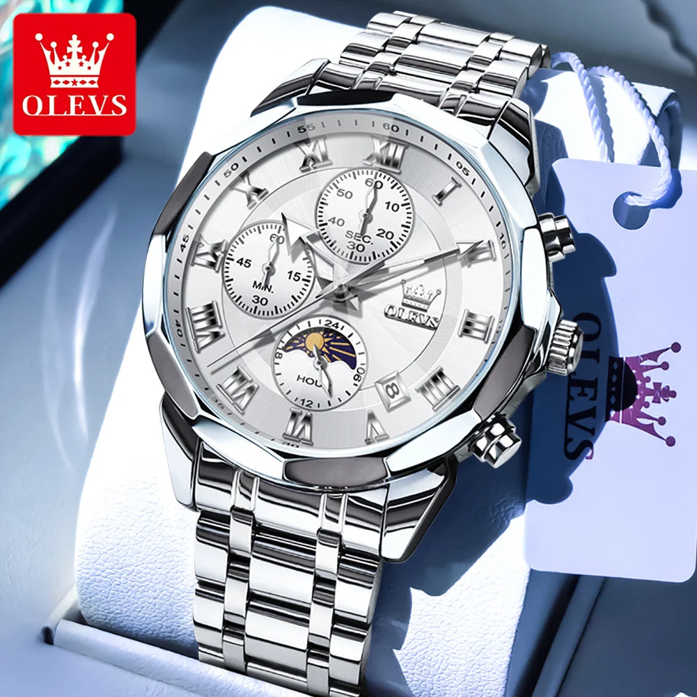 OLEVS 3675 Men's Stainless Steel Quartz Watch