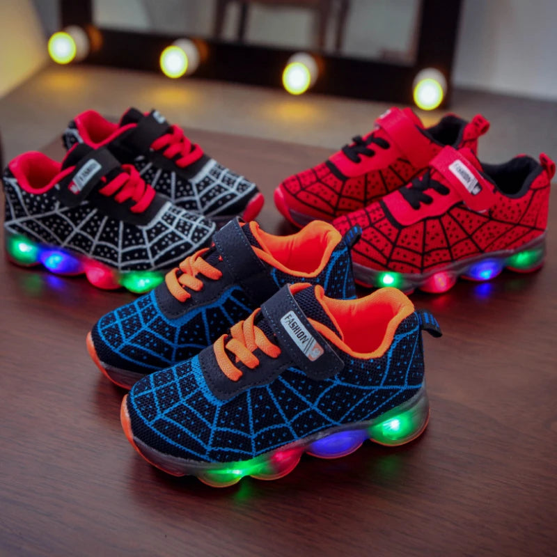 Kids’ Light-Up Spider Web Sneakers