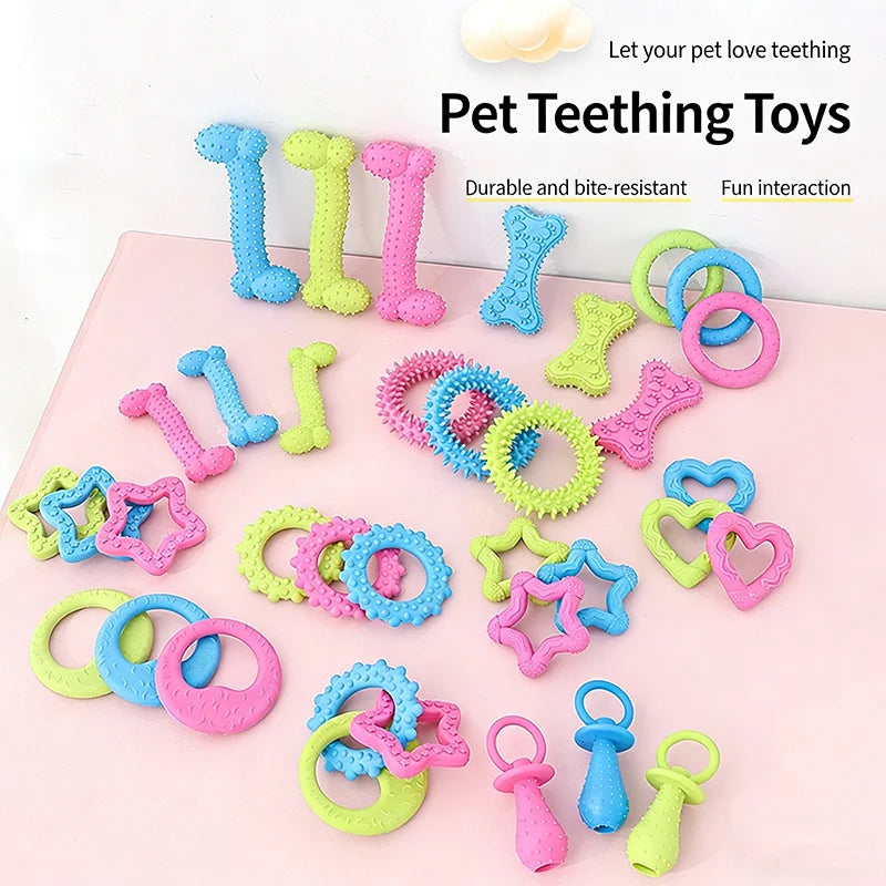 Textured Dog Play Toys – One or Three Pieces, Random Colors