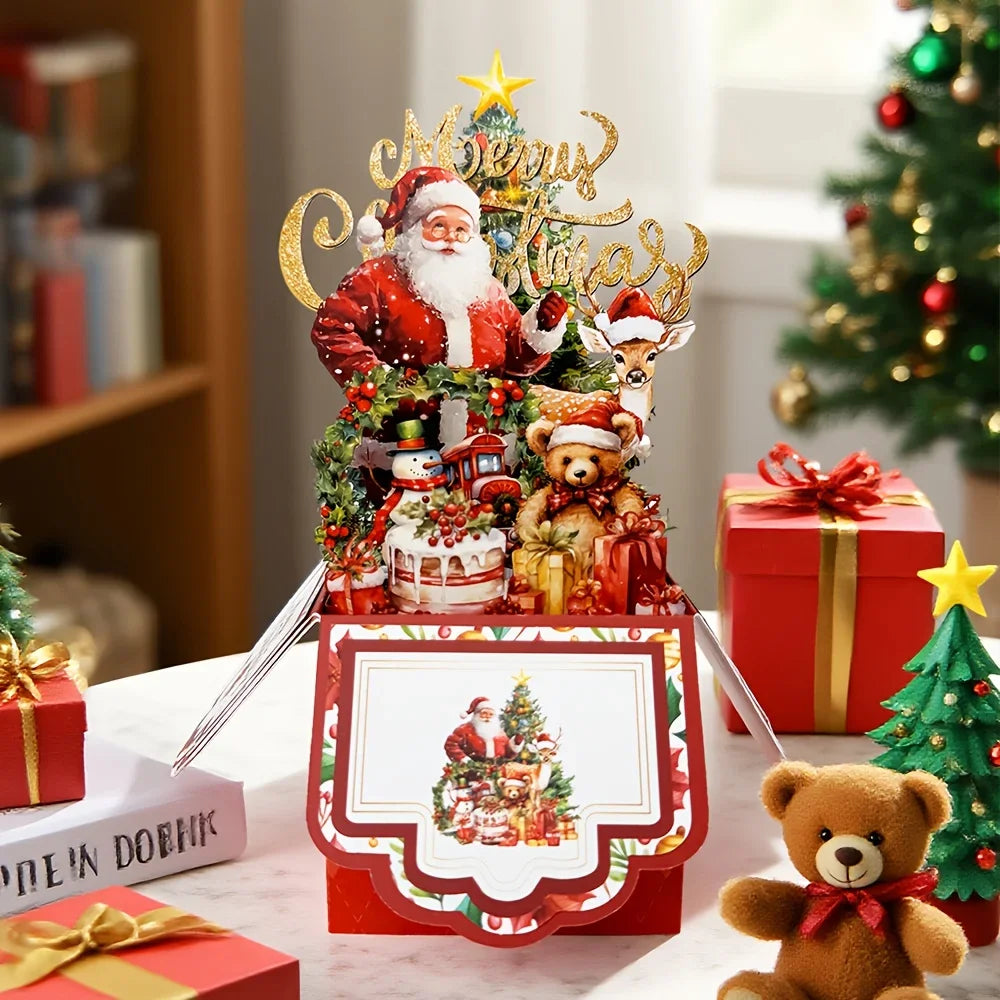 Christmas Pop-Up Greeting Card with Envelope