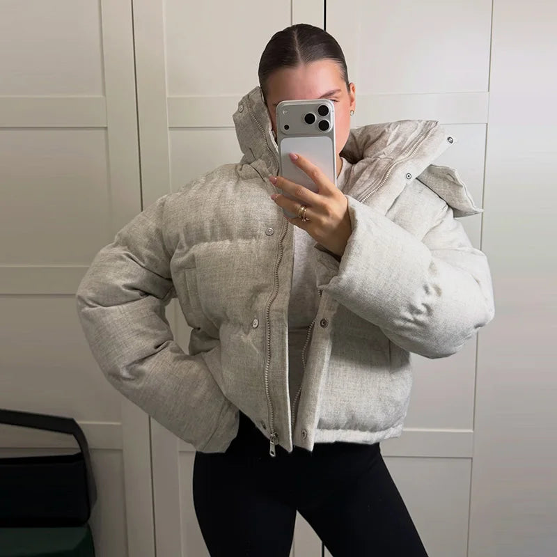 Women's Short Hooded Puffer Jacket