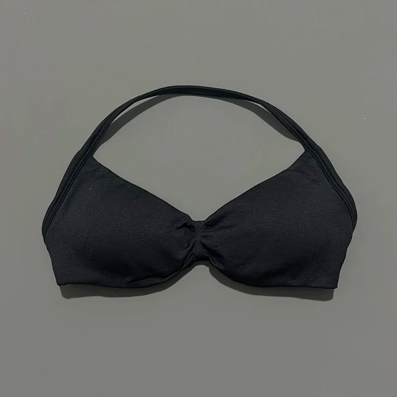 Women’s Halter Sports Bra – Open-Back Design