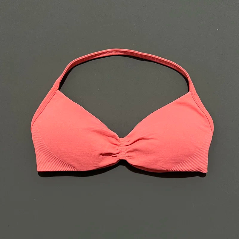 Women’s Halter Sports Bra – Open-Back Design