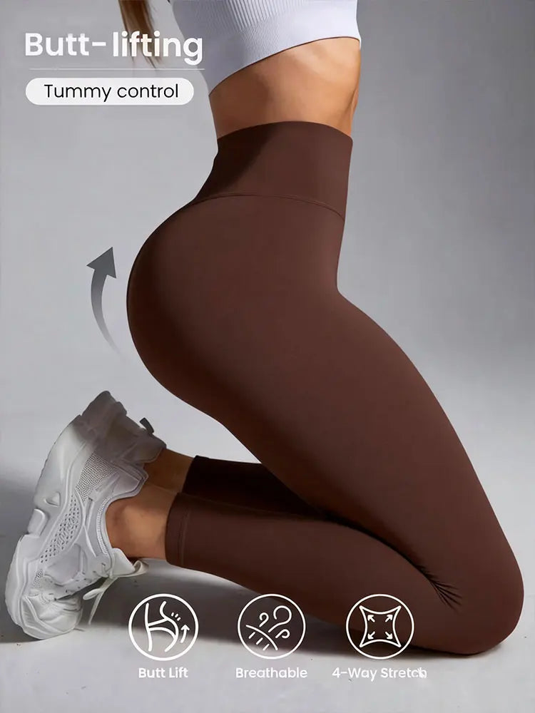 Women’s High-Waist Leggings – Brown, Gray or Black