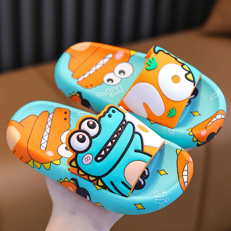 Kids’ Cartoon Dinosaur Slide Slippers