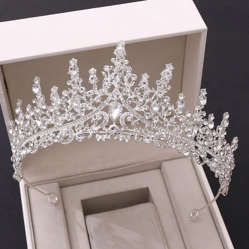 Baroque Crystal Bridal Jewelry Set with Tiara, Necklace and Earrings