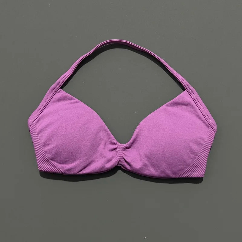 Women’s Halter Sports Bra – Open-Back Design