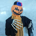 Hanging Pumpkin-Head Halloween Decoration – Skeleton Hands
