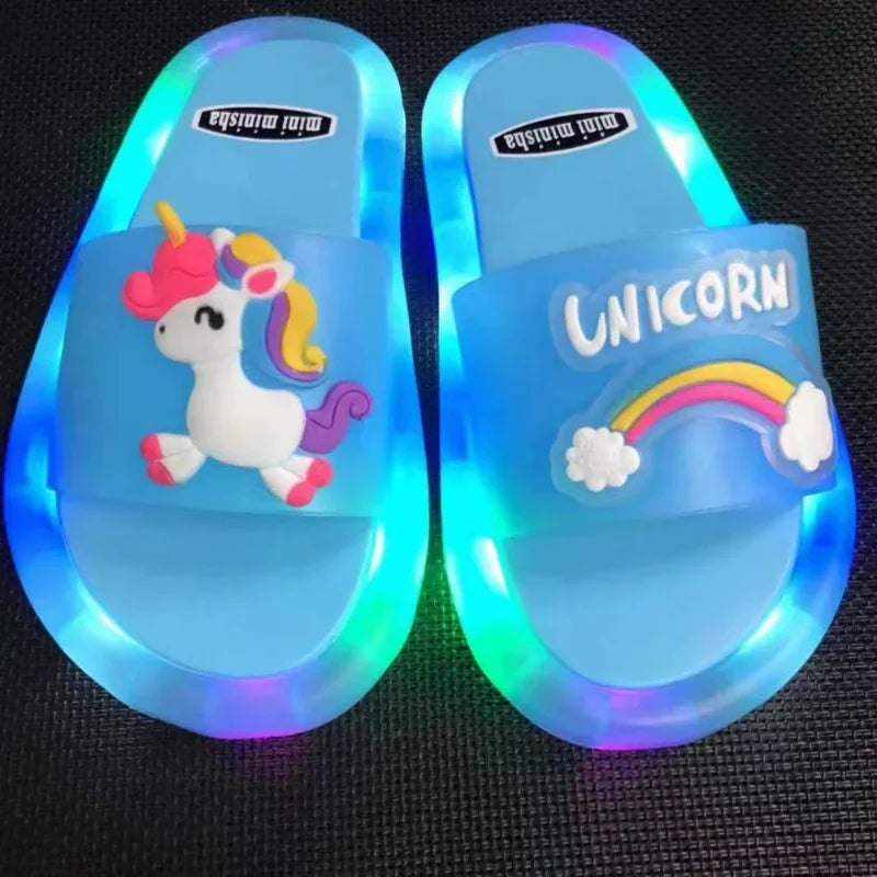 Kids’ Light-Up Cartoon Animal Slippers