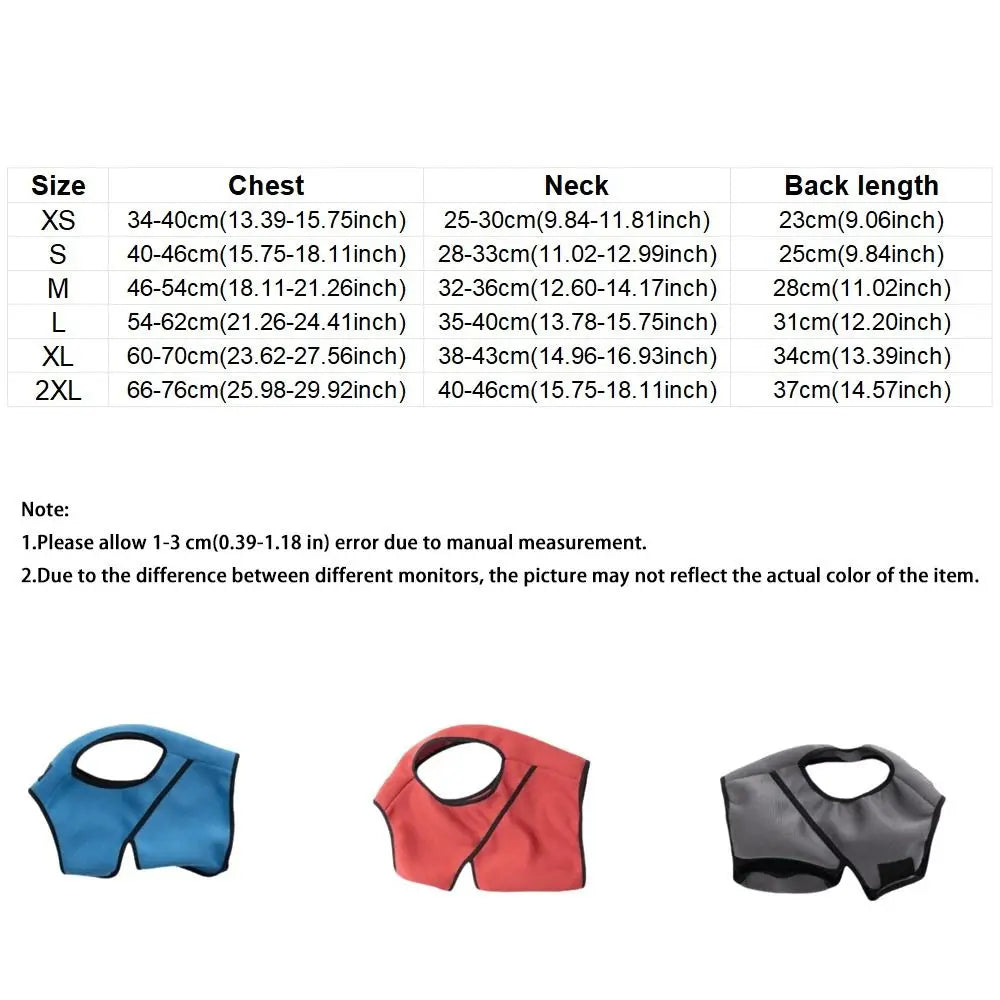 Adjustable Wraparound Dog Vest – Grey, Red & Blue