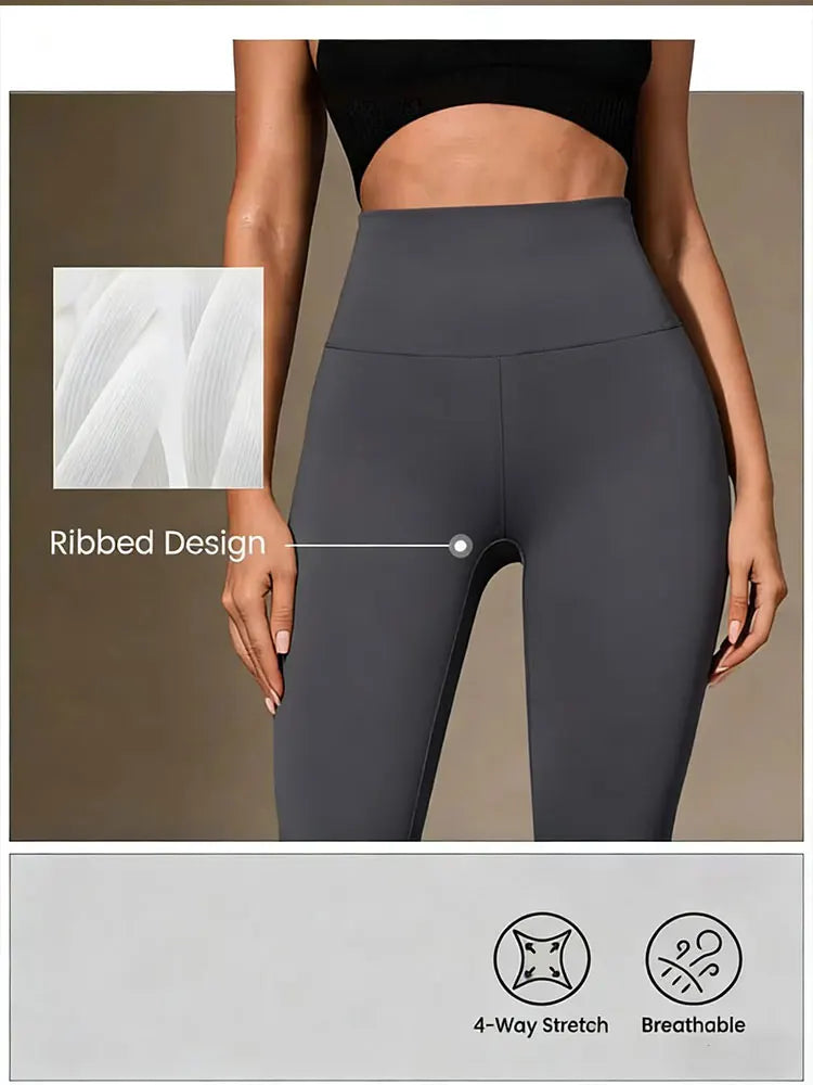 Women’s High-Waist Leggings – Brown, Gray or Black